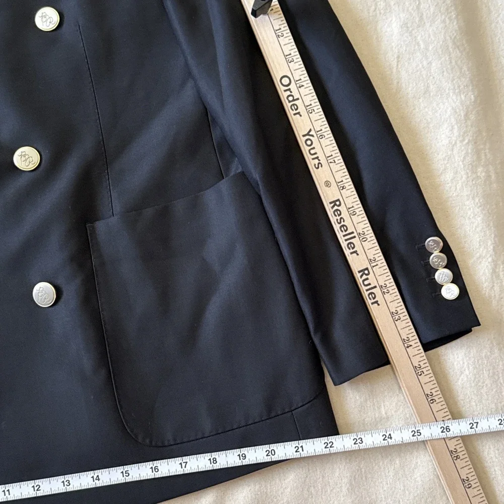 Banana Republic + Reda Flexo Mens Double Breasted Gold Button Blazer 40S Peak